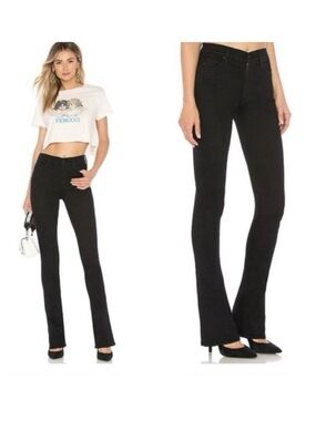 Mother The Runaway Mid-Rise Bootcut Jeans Black Stretch Denim 24